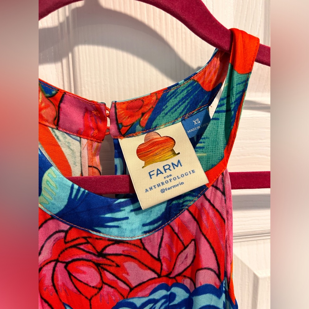 Farm Rio Red Floral Jumpsuit XS NWT - Picture 6 of 14